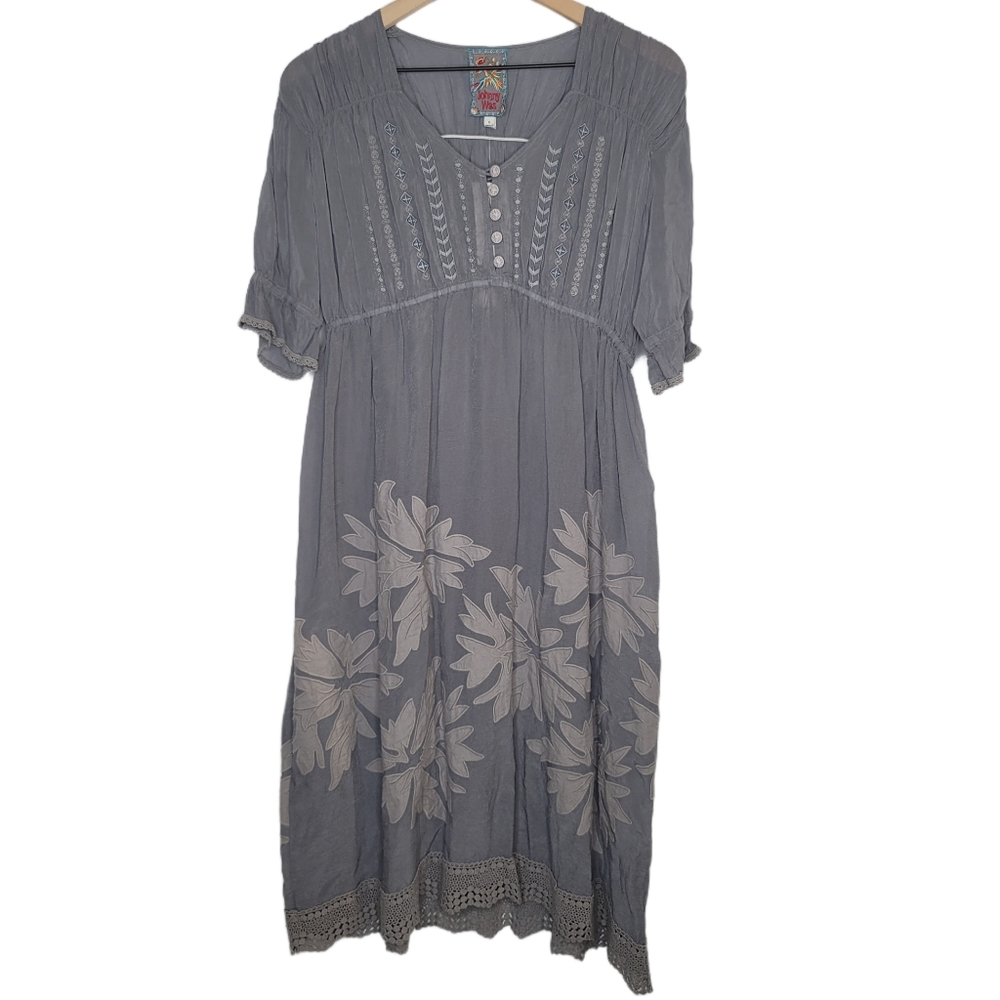 Johnny Was Midi Dress in Grey